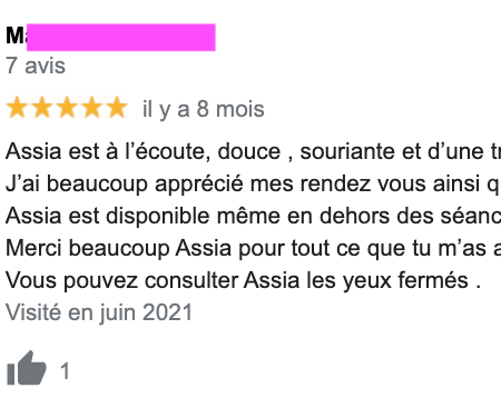 Avis Google 5 sur 5